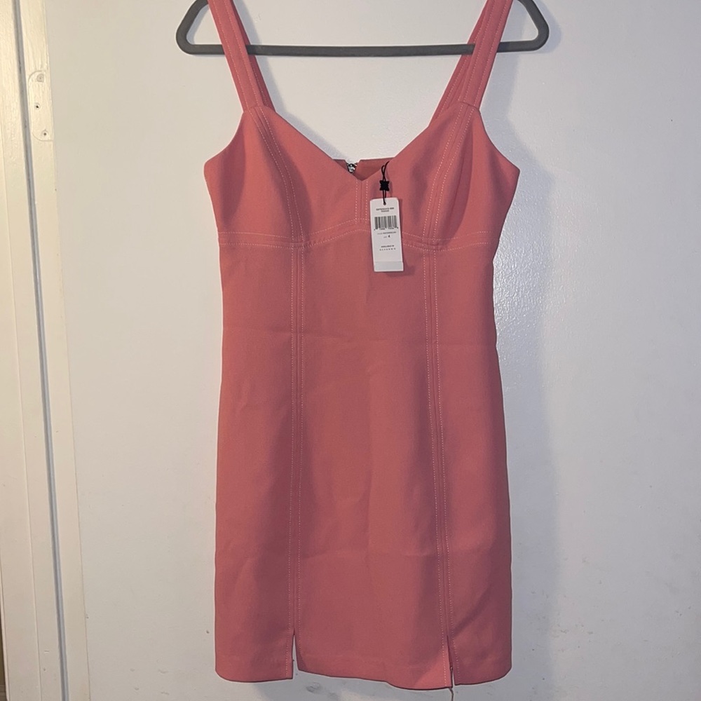 BCBG Pink babydoll zip up mini Dress size 4